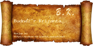 Budnár Krizanta névjegykártya